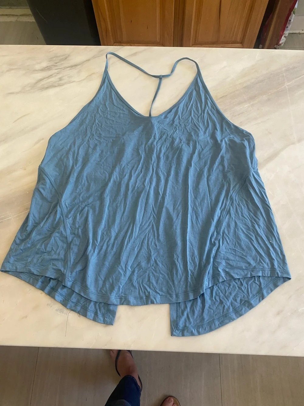 lululemon Light Blue Womens Racerback Tank Top flowy open sz L